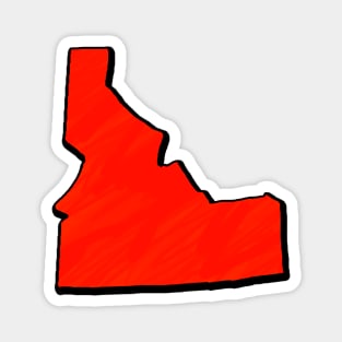 Bright Red Idaho Outline Magnet