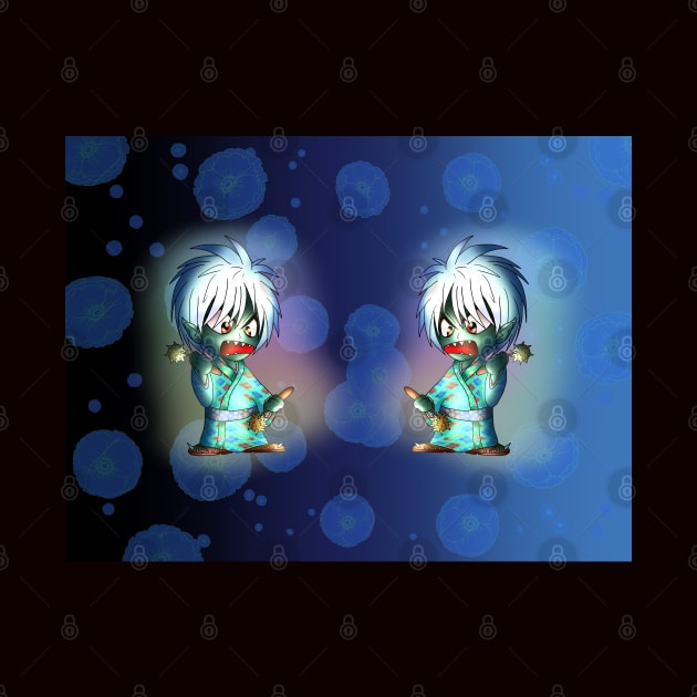 dark elf twins with num-chuks by cuisinecat