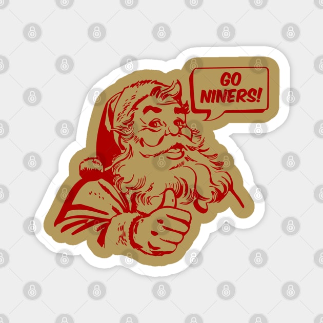 Retro Santa Claus Go Niners Magnet by mia_me