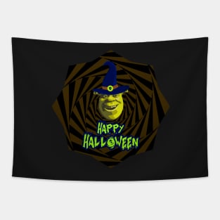 Funny Halloween Shrek Meme Tapestry