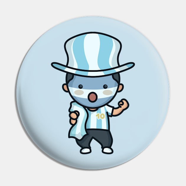 Cute Argentine Soccer Fan Pin by SLAG_Creative