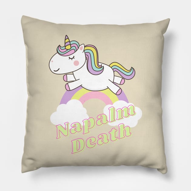 napalm death ll unicorn Pillow by j and r