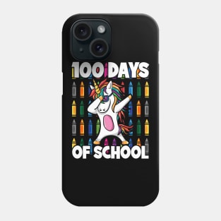 100 Days of School Crayon Dabbing Unicorn Magic Phone Case