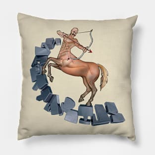 Front and Back Black Sagittarius Pillow