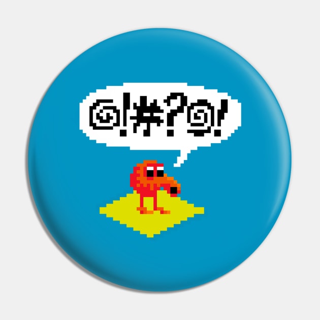 Pixel Q*Bert Pin by demonigote