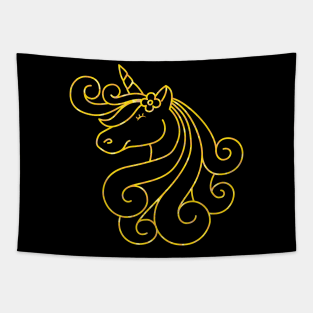 Cute Golden Unicorn Tapestry