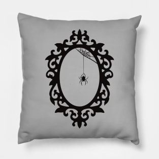 Gothic Victorian Dark Academia Frame And Spider Silhouette Pillow