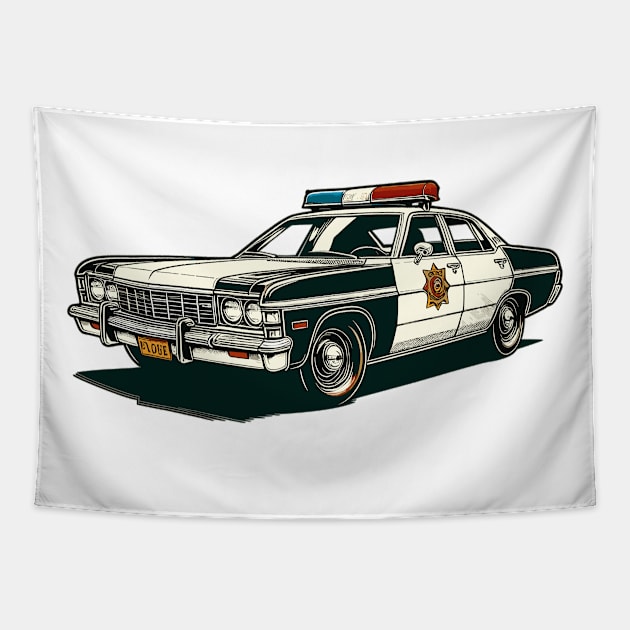 Police car Tapestry by Vehicles-Art