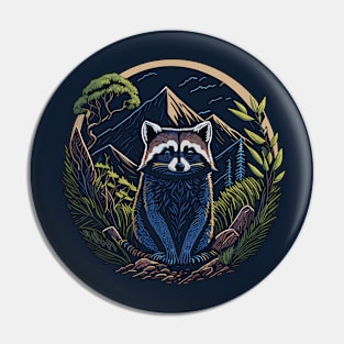 Sunset Racoon Pin