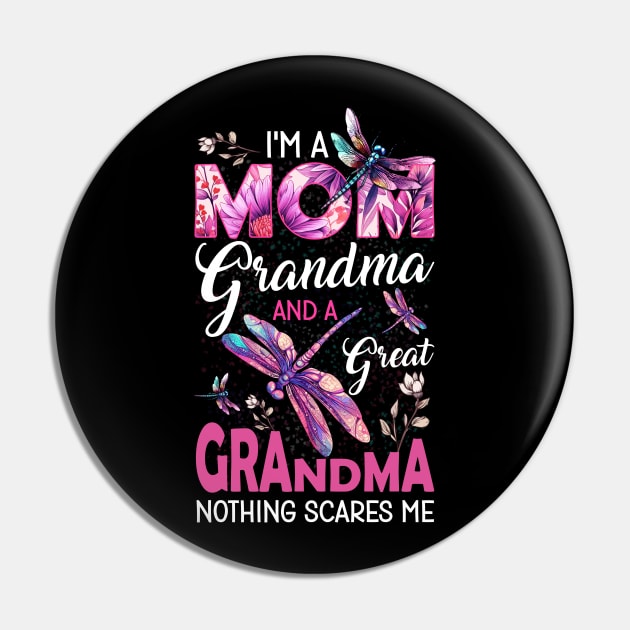 Dragonfly I'm a Mom Grandma and a Great Grandma Pin by Che Tam CHIPS