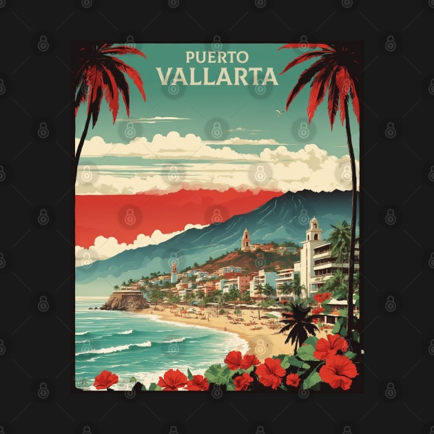 Puerto Vallarta Mexico Vintage Poster Tourism 2 by TravelersGems