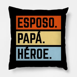 Esposo Papá Héroe (Super Marido / Superhéroe / Black) Pillow