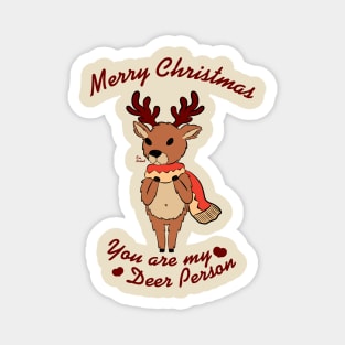 Merry Christmas - Deer Person Magnet