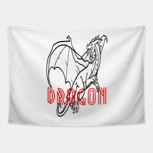 Comic Cartoon Dragon Design Tapestry