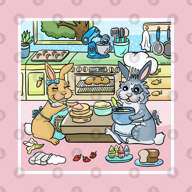 Bunny couple baking by doodletokki