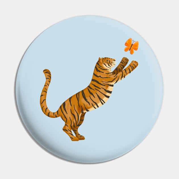 Cute Cartoon Tiger Pin by SWON Design