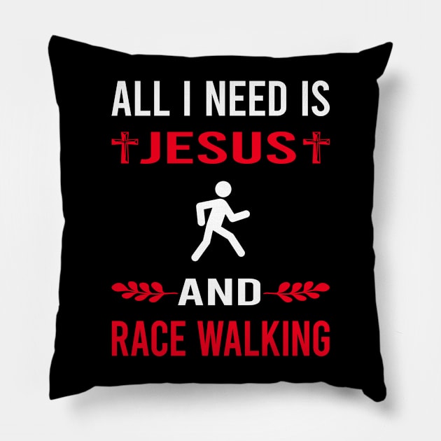 I Need Jesus And Race Walking Pillow by Good Day