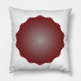 coral color  Mandala Intricate Patterns Symmetrical Design Pillow