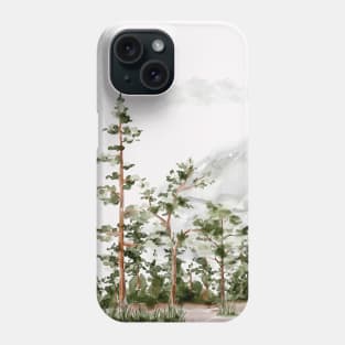 Watercolor Mountain and Forest Phone Case