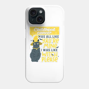 Funny Childhood Cancer Mine Witch Please Halloween Black Cat Phone Case