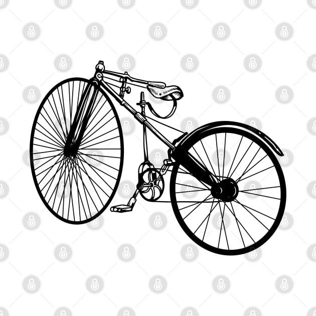 Black and white drawing - Bicyclette by Modern Medieval Design