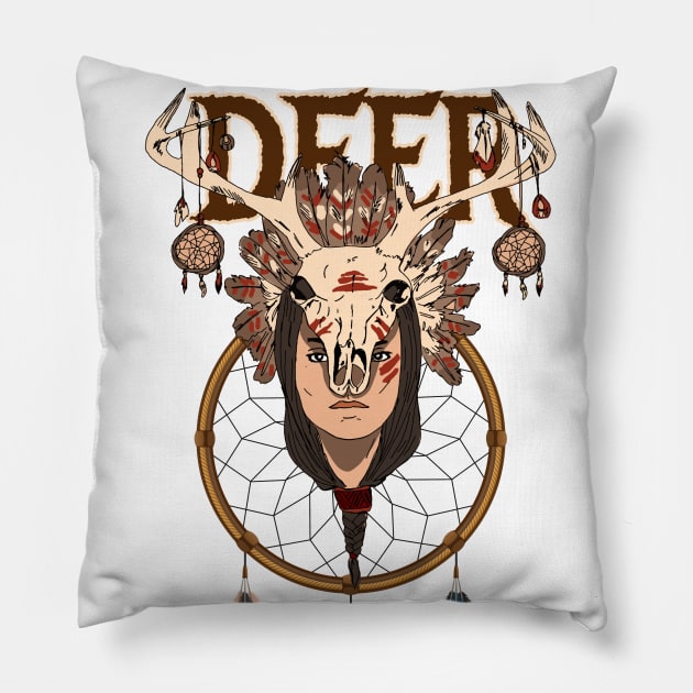 Deer Woman / The Dream Catcher Pillow by black8elise