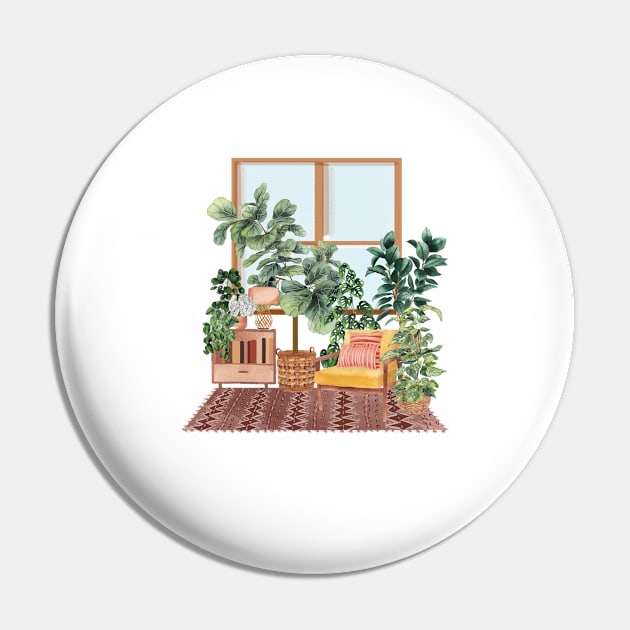 Indoor jungle watercolor illustration Pin by gusstvaraonica