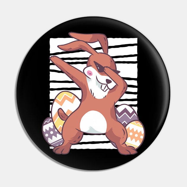 Vintage Style Dabbing Bunny Design Pin by CoolArts