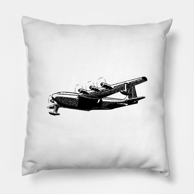 Large Flying Boat Pillow by AeroGeek