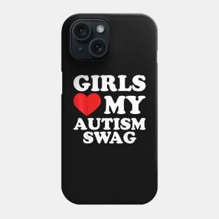 Girls Love My Autism Swag Funny Autistic Boy Gifts Awareness Phone Case