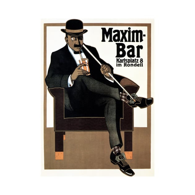 MAXIM BAR Gentleman Karsplatz im Rondell 1907 Hans Rudi Erdt Art Deco Advertising by vintageposters