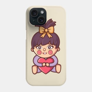 Little Cute Baby Girl Heart Ballon Phone Case