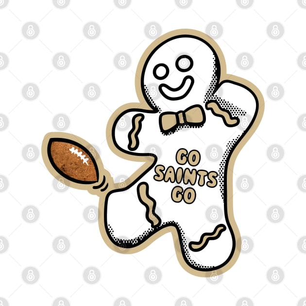 New Orleans Saints Gingerbread Man by Rad Love