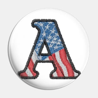 American Embroidered Font Pin