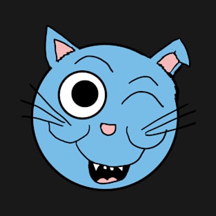 Cute Blue Cat head 1 T-Shirt