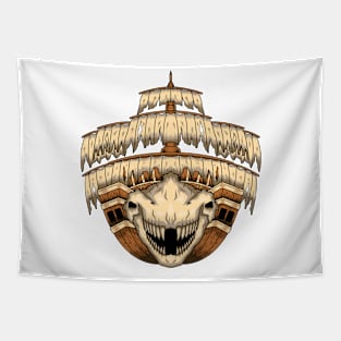 Whale Skull Pirate Tapestry