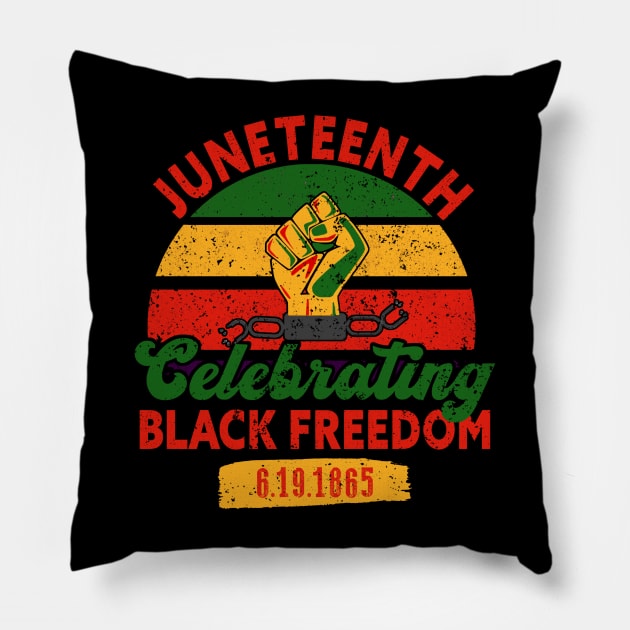 Juneteenth, Celebrating Black Freedom, 6-19-1865, Black History, Freedom Pillow by UrbanLifeApparel