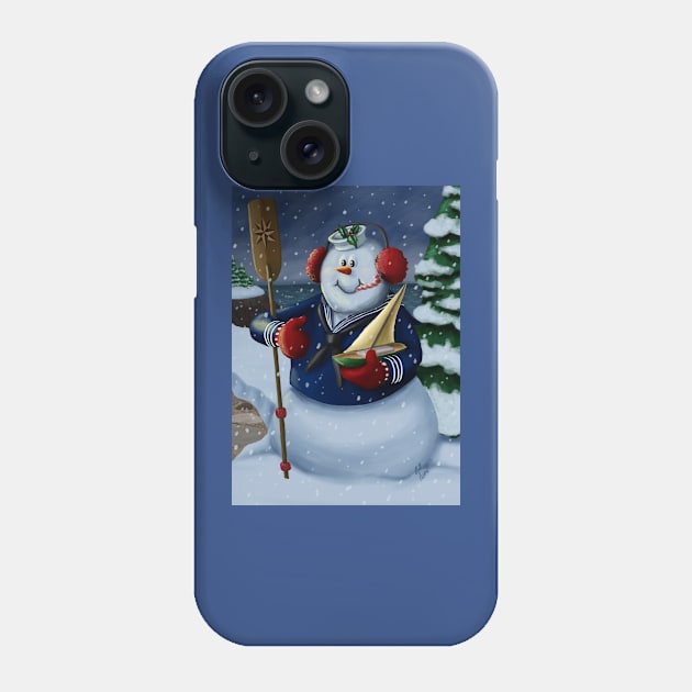 Navy Sailor Snowman Phone Case by abbottcartoons