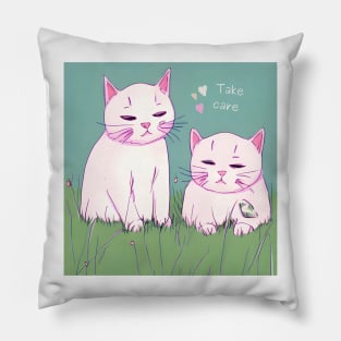 Two cats in love Pillow