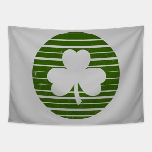 Vintage Shamrock Silhouette - Dark Green - St. Patricks Day Tapestry