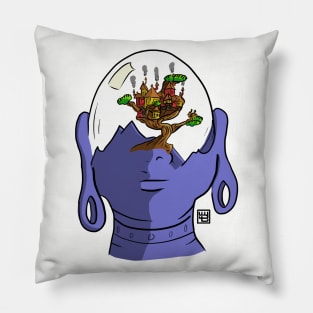 Buddha Glass Treehouse Head Pillow