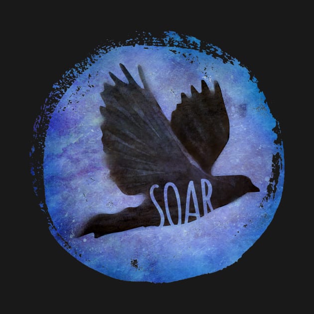 SOAR - crow/raven in flight by directdesign