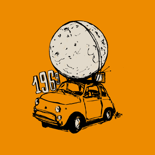 Fiat 500 moon landing by frankymonty