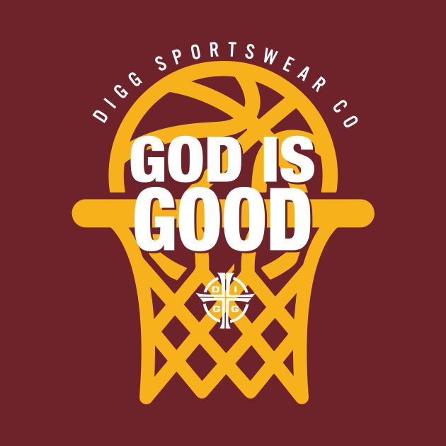 GOD IS GOOD (MAROON & GOLD) by diggapparel