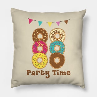 Donut Party Time Pillow