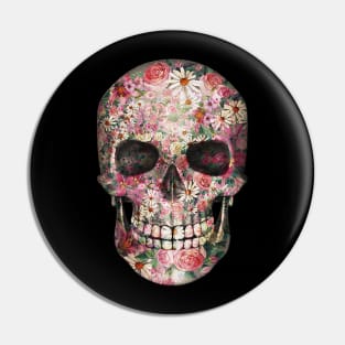 Sprinkles Floral Skull Skeleton Pin