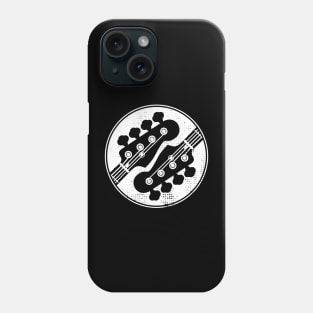 Bass Guitar Headstock Circle Dark Theme Phone Case