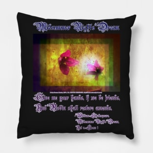 marriage of Titania; Salmon berry floral duet Pillow