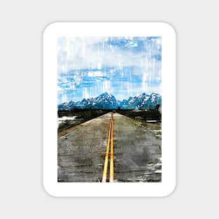 Straight Road Grand Teton USA - For Travelers Magnet