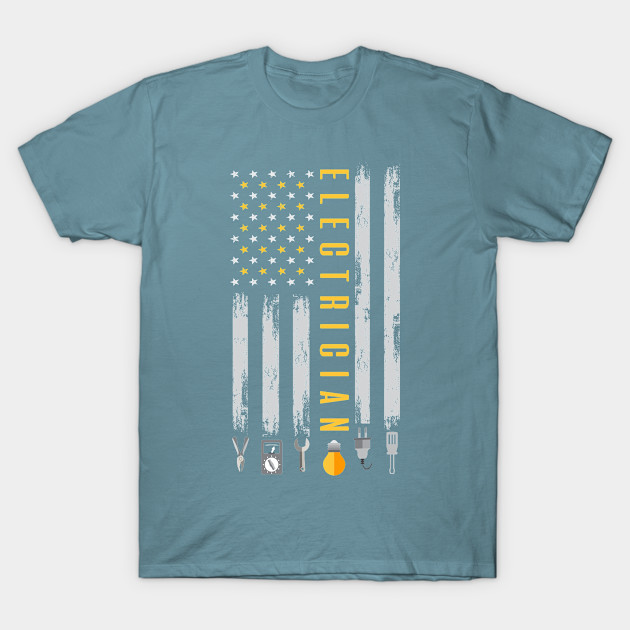 Discover Electrician US Flag Tools for Electricians - Electrician - T-Shirt